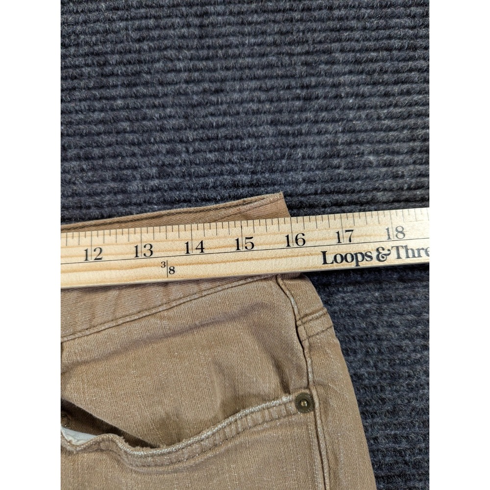 Lauren by Ralph Lauren Jeans Women 7/8 Beige Stretch Streetwear Raw Hem Flare - Picture 15 of 16